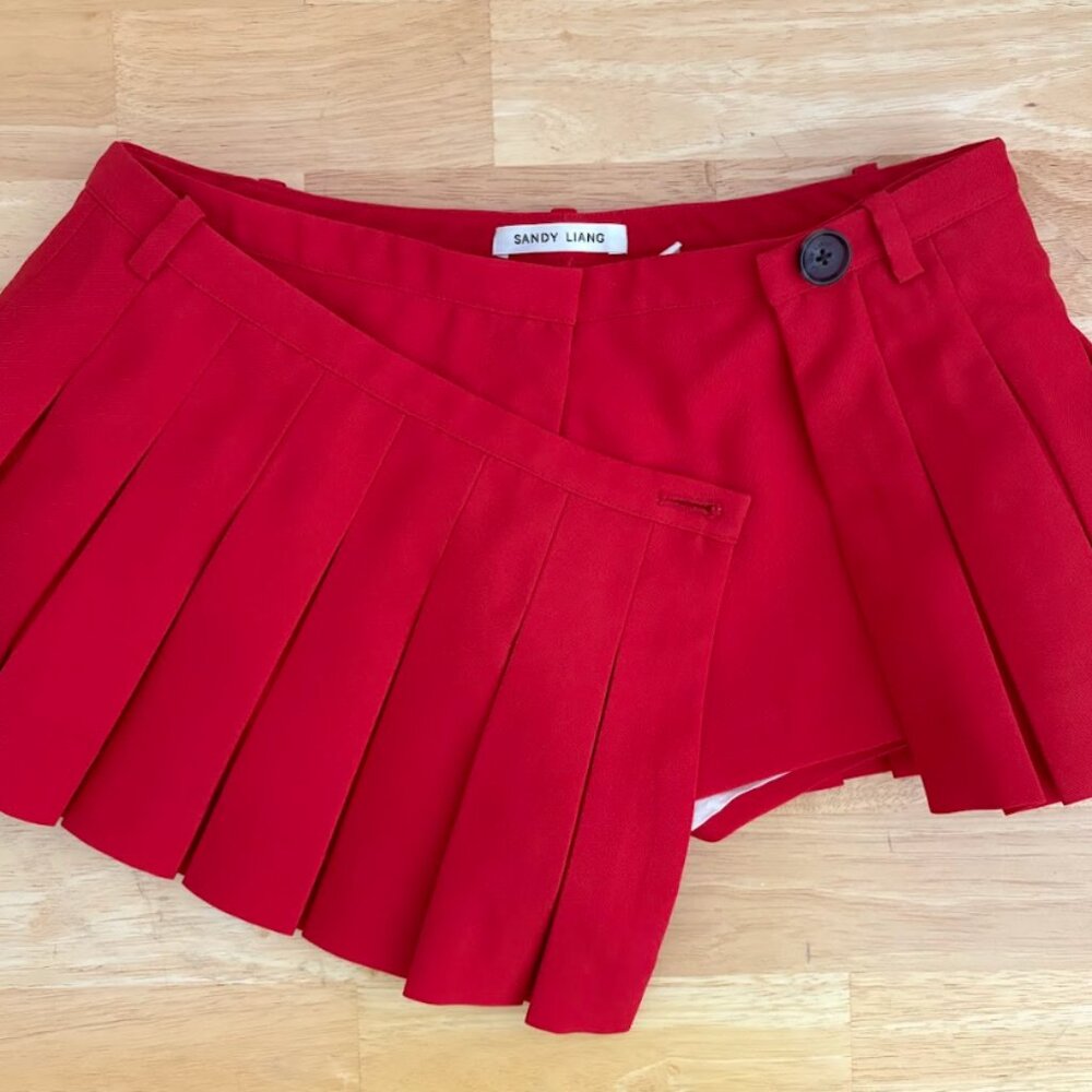 Sandy Liang Franc Skort Size 2 Red